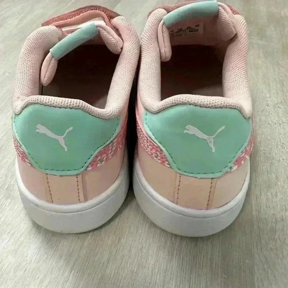Puma Kids Pink Soft foam Hook and Loop Sneakers Shoes Toddler Size 2C - Picture 5 of 9